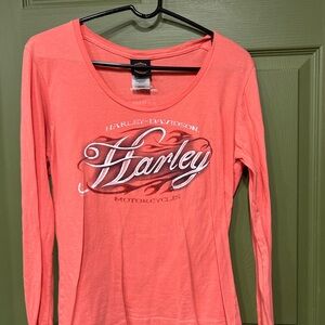 Harley-Davidson Women's Coral Long Sleeve Top
